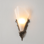Aurivelle Art Deco Wall Sconce with Fluted Alabaster Glass and Antique Brass