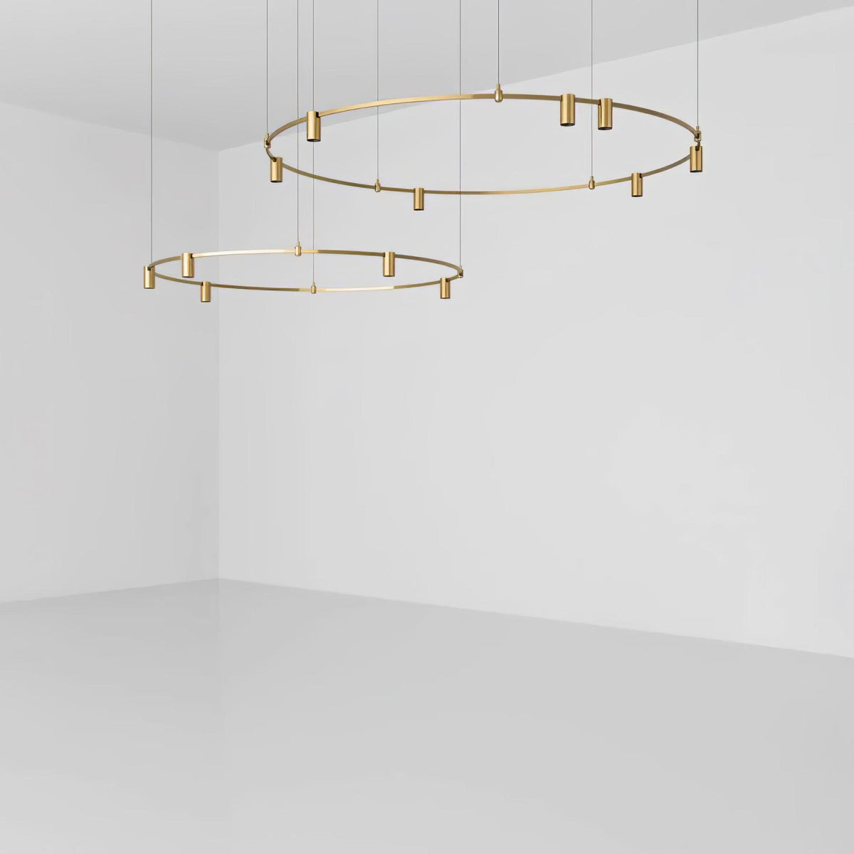 Auroom Round Chandelier in Gold Brass with Clear Acrylic Shades