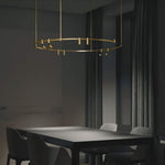 Auroom Round Chandelier in Gold Brass with Clear Acrylic Shades