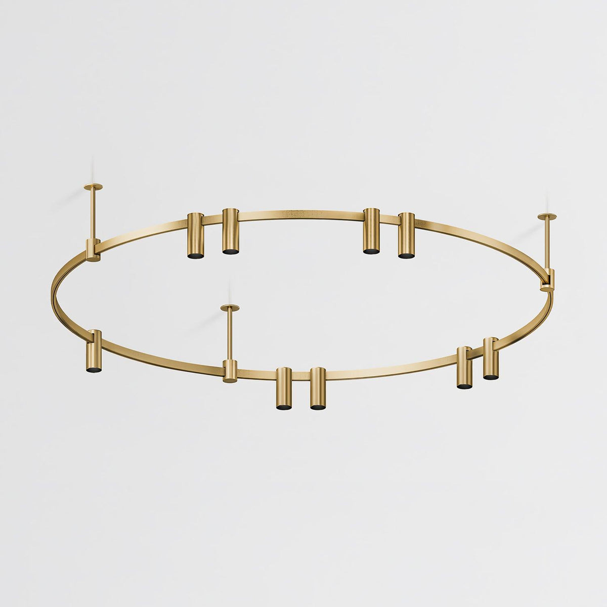 Auroom Round Chandelier in Gold Brass with Clear Acrylic Shades