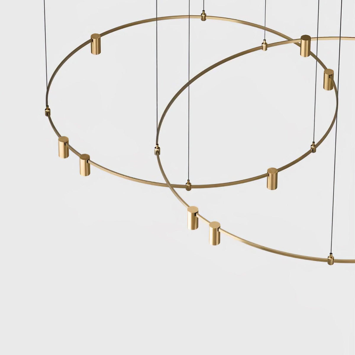Auroom Round Chandelier in Gold Brass with Clear Acrylic Shades