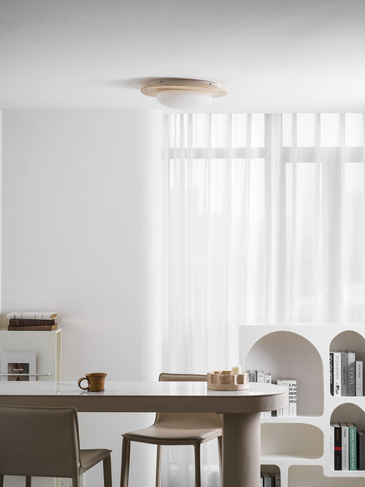 Aurora Travertine Ceiling Light – Modern Flush Mount LED Fixture