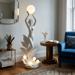 Aurora Muse Sculptural Floor Lamp – Art Deco Designer Lighting for Living Room & Bedroom