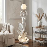 Aurora Muse Sculptural Floor Lamp – Art Deco Designer Lighting for Living Room & Bedroom