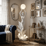 Aurora Muse Sculptural Floor Lamp – Art Deco Designer Lighting for Living Room & Bedroom
