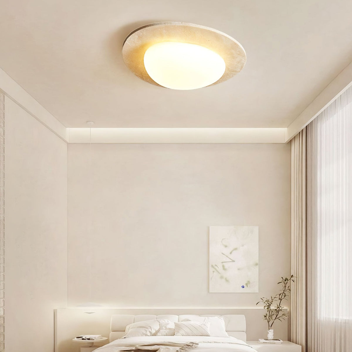 Aurora Travertine Ceiling Light – Modern Flush Mount LED Fixture