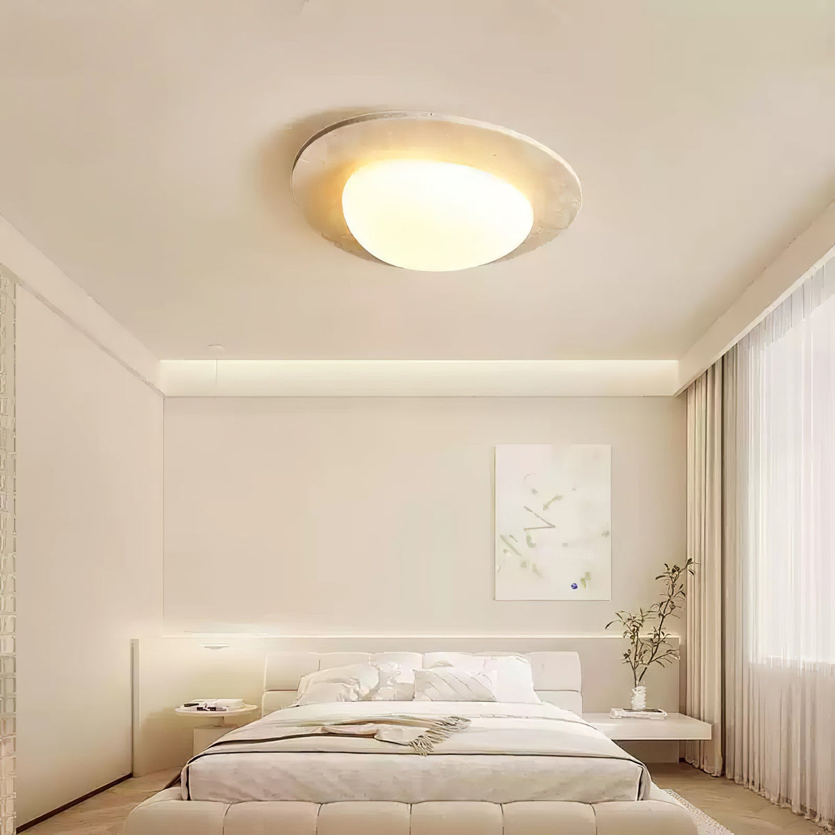 Aurora Travertine Ceiling Light – Modern Flush Mount LED Fixture