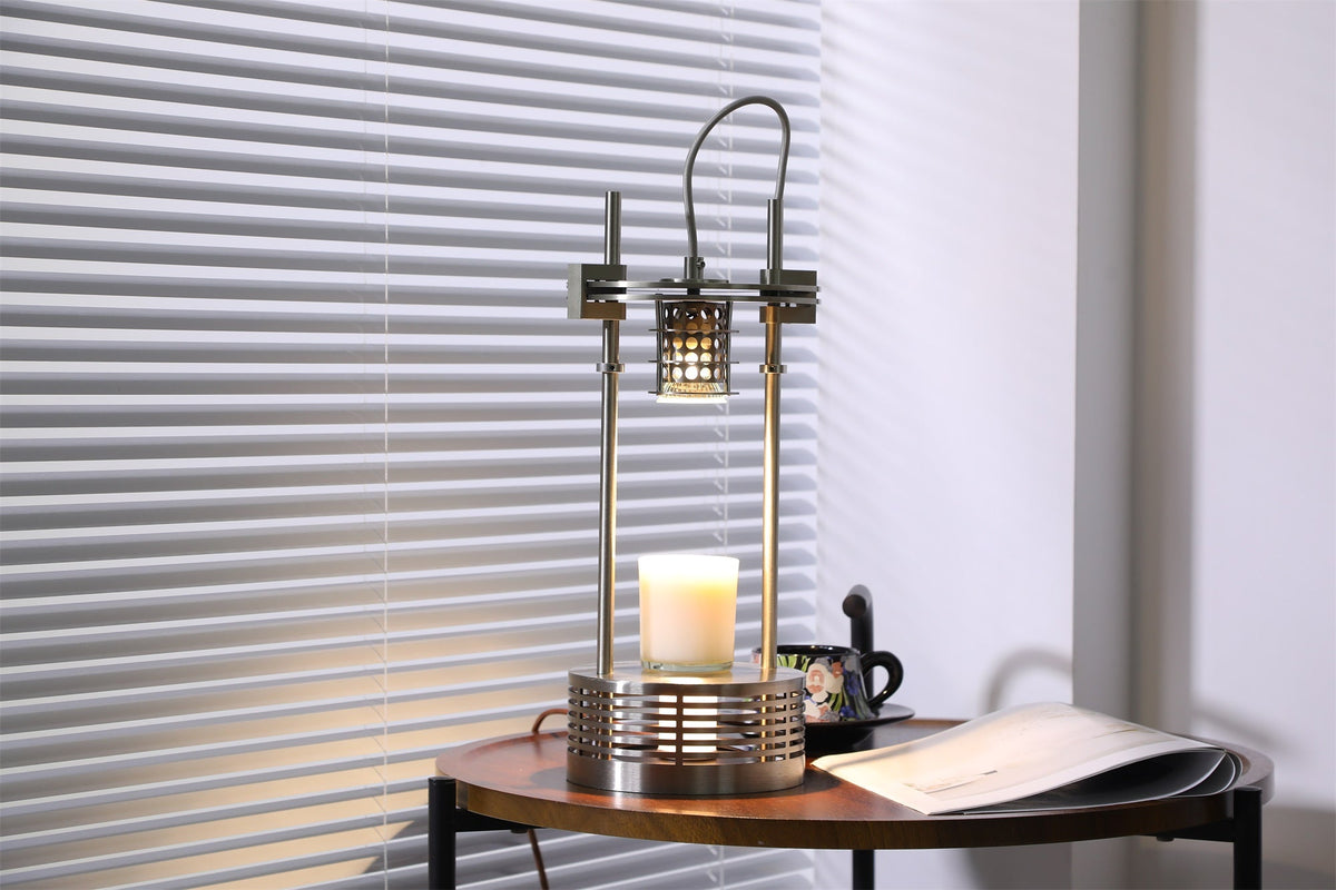 Aurosteel Aroma Table Lamp – Stainless Steel Melting Wax Lamp for Ambient Interiors