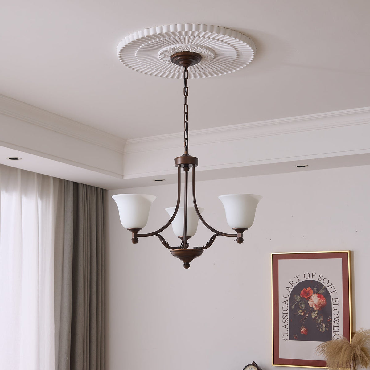 Aveline Bloom Chandelier — Modern Glass & Metal Pendant Light for Dining Room and Living Room
