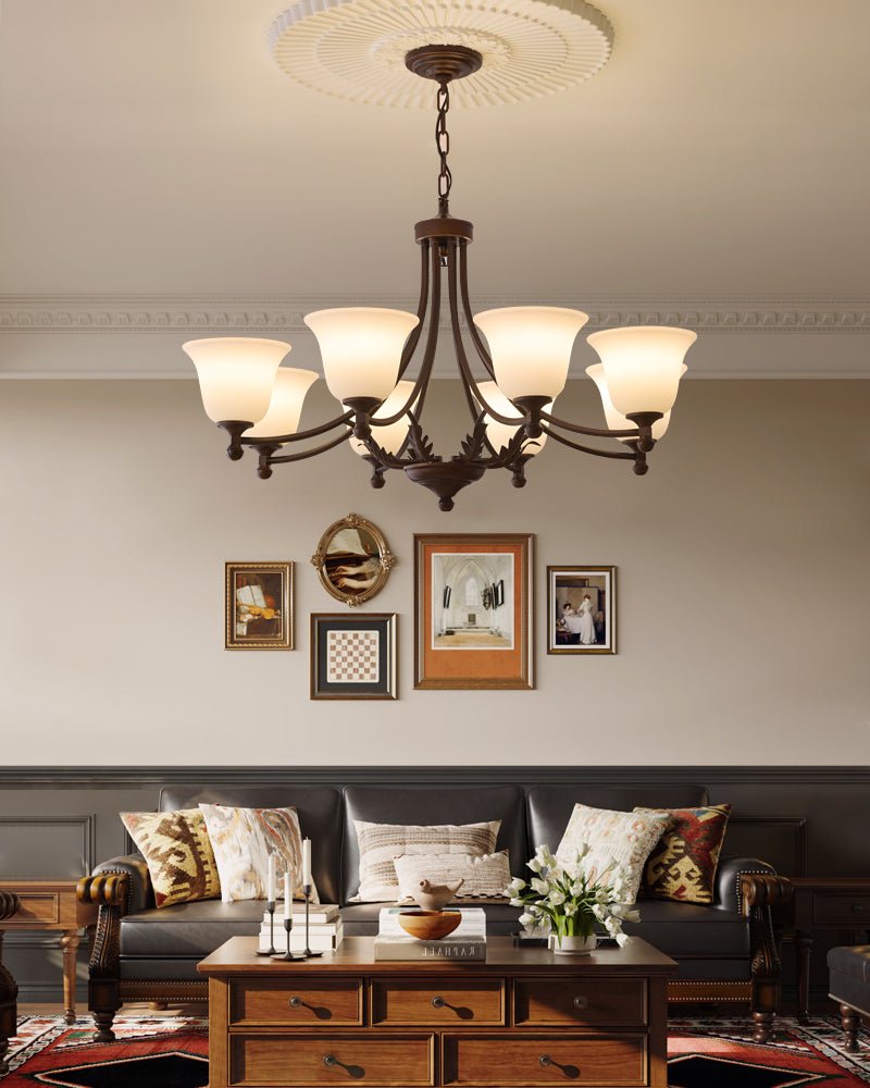 Aveline Bloom Chandelier — Modern Glass & Metal Pendant Light for Dining Room and Living Room