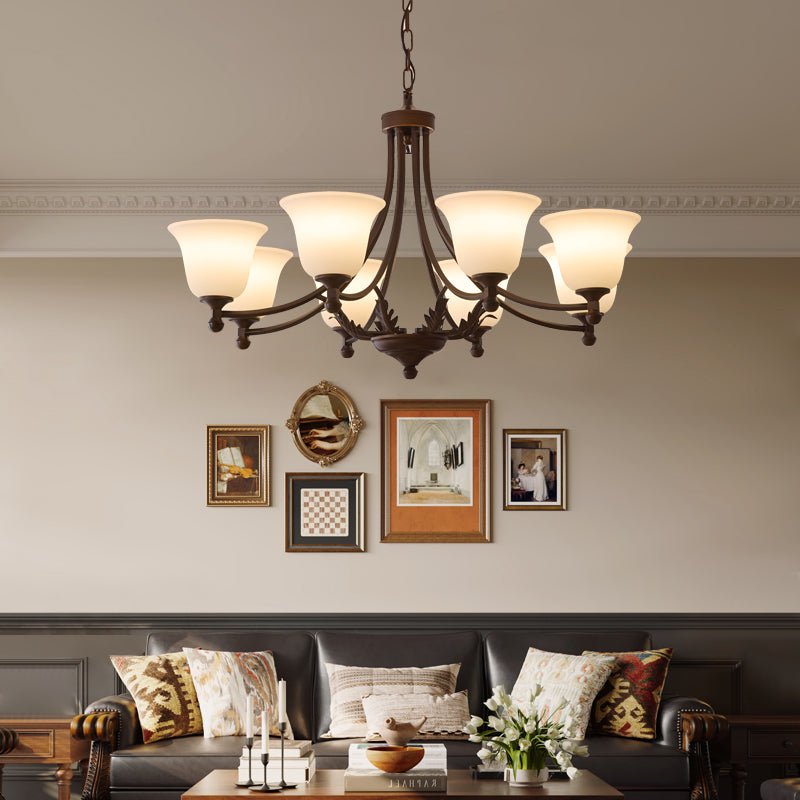 Aveline Bloom Chandelier — Modern Glass & Metal Pendant Light for Dining Room and Living Room