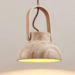 Aveline Travertine Pendant Light – Natural Stone Sculptural Lantern