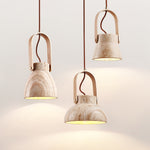 Aveline Travertine Pendant Light – Natural Stone Sculptural Lantern