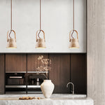 Aveline Travertine Pendant Light – Natural Stone Sculptural Lantern