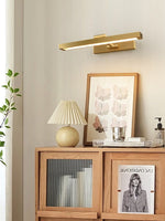 Avery Brass Wall Sconce – Modern Adjustable LED Wall Light for Bedroom, Living Room, and Office
