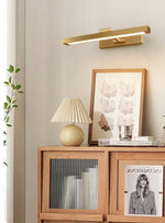Avery Brass Wall Sconce – Modern Adjustable LED Wall Light for Bedroom, Living Room, and Office