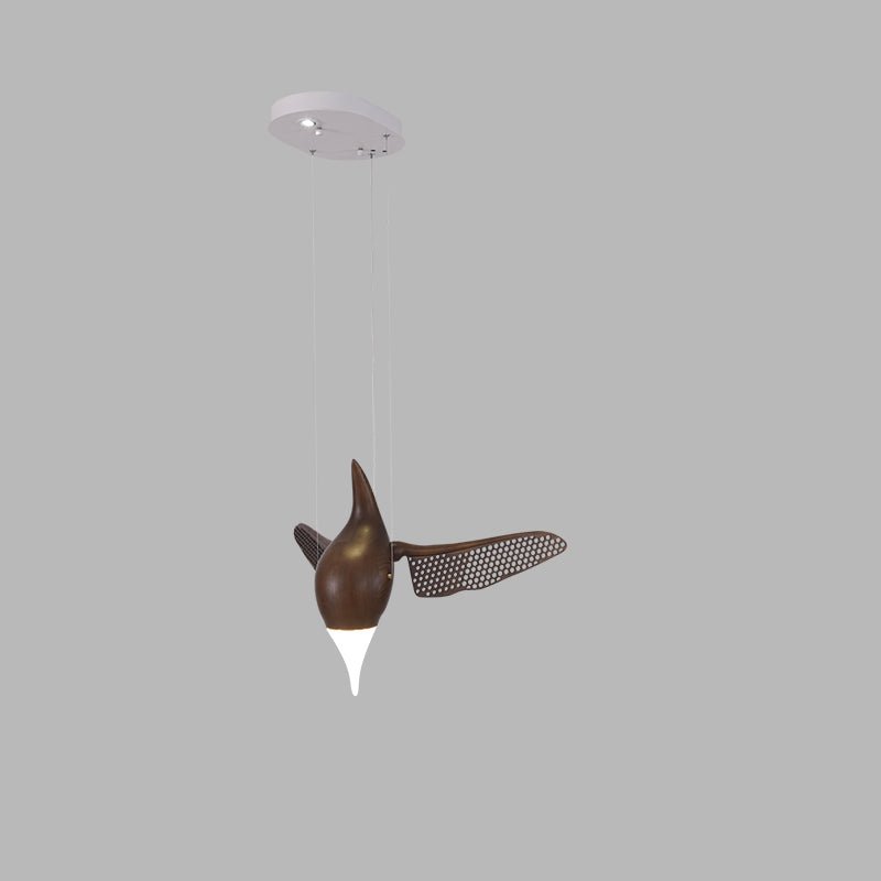 Avian Flight Chandelier – Sculptural Wooden Bird Pendant Light