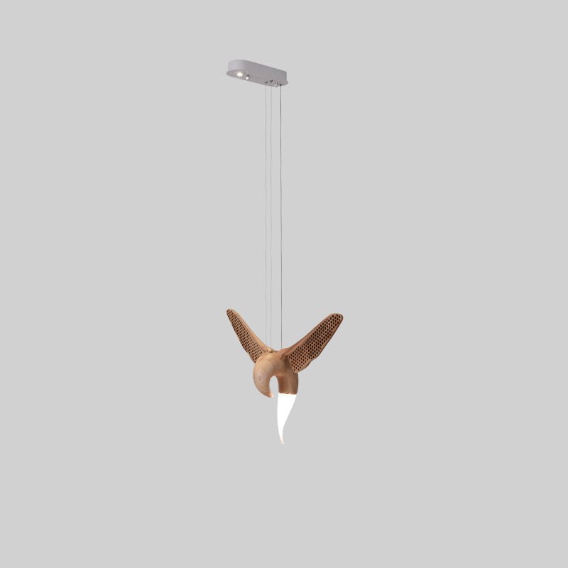 Avian Flight Chandelier – Sculptural Wooden Bird Pendant Light