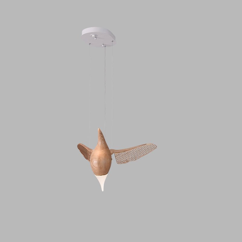 Avian Flight Chandelier – Sculptural Wooden Bird Pendant Light