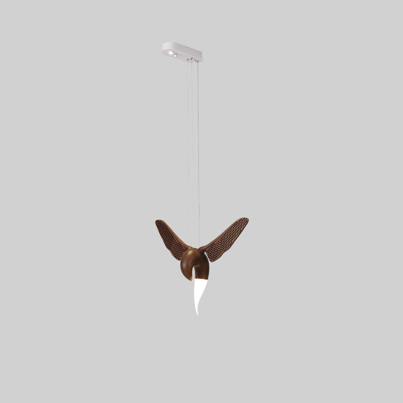 Avian Flight Chandelier – Sculptural Wooden Bird Pendant Light