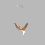 Avian Flight Chandelier – Sculptural Wooden Bird Pendant Light