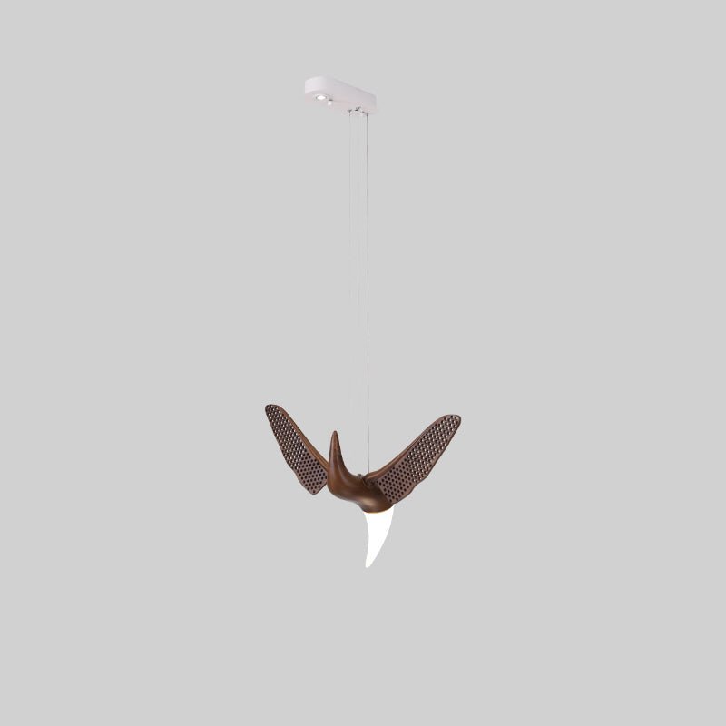 Avian Flight Chandelier – Sculptural Wooden Bird Pendant Light