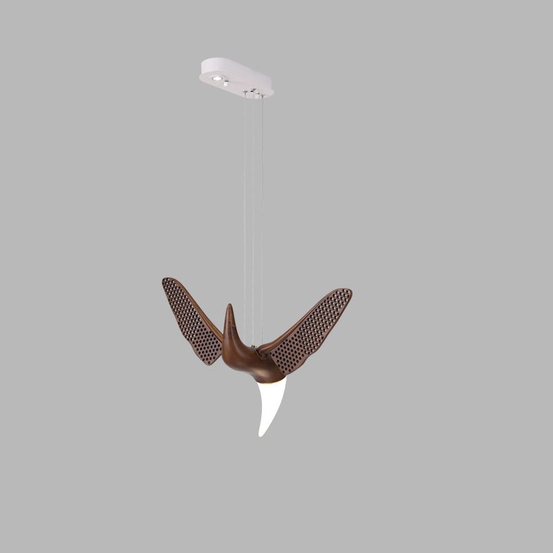 Avian Flight Chandelier – Sculptural Wooden Bird Pendant Light