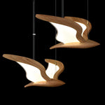 Avina Wing Pendant Light – Sculptural Wood LED Chandelier for Modern Interiors