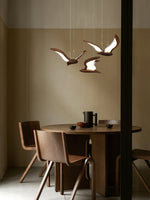 Avina Wing Pendant Light – Sculptural Wood LED Chandelier for Modern Interiors
