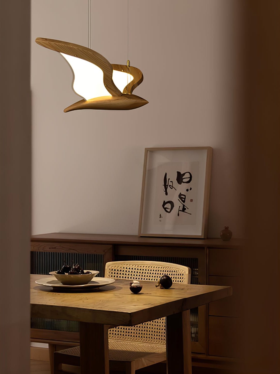 Avina Wing Pendant Light – Sculptural Wood LED Chandelier for Modern Interiors