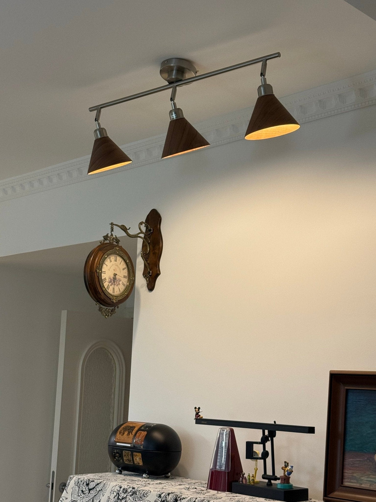 Axiom Directional Ceiling Lamp with Wooden Shades