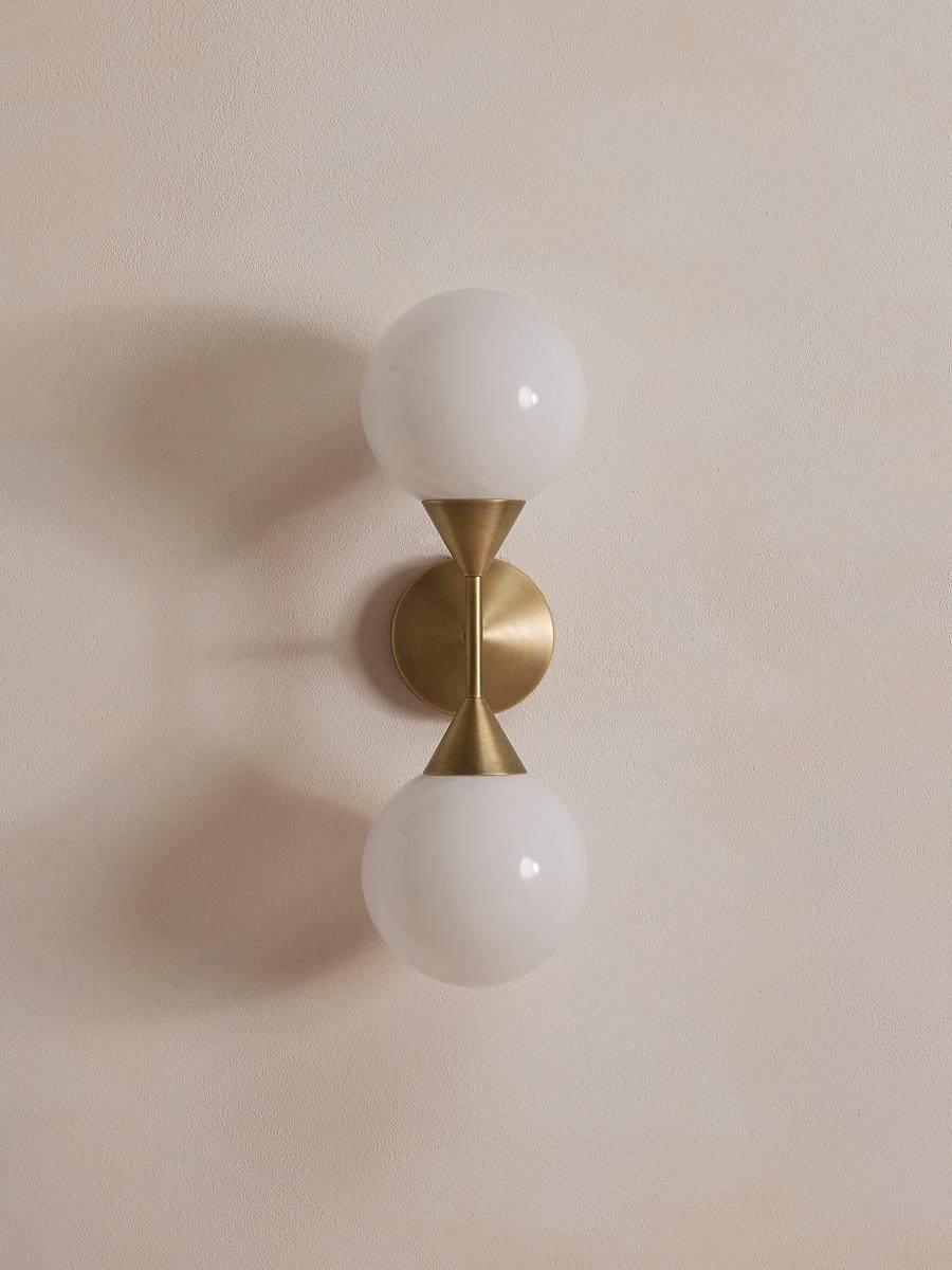 Axis Duo Wall Sconce in Brass and Glass
