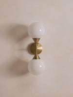 Axis Duo Wall Sconce in Brass and Glass