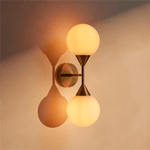 Axis Duo Wall Sconce in Brass and Glass