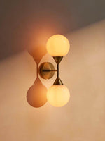 Axis Duo Wall Sconce in Brass and Glass