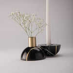 Axis Sphere Marble Candle Holder – Sculptural Tabletop Accent in Natural Stone