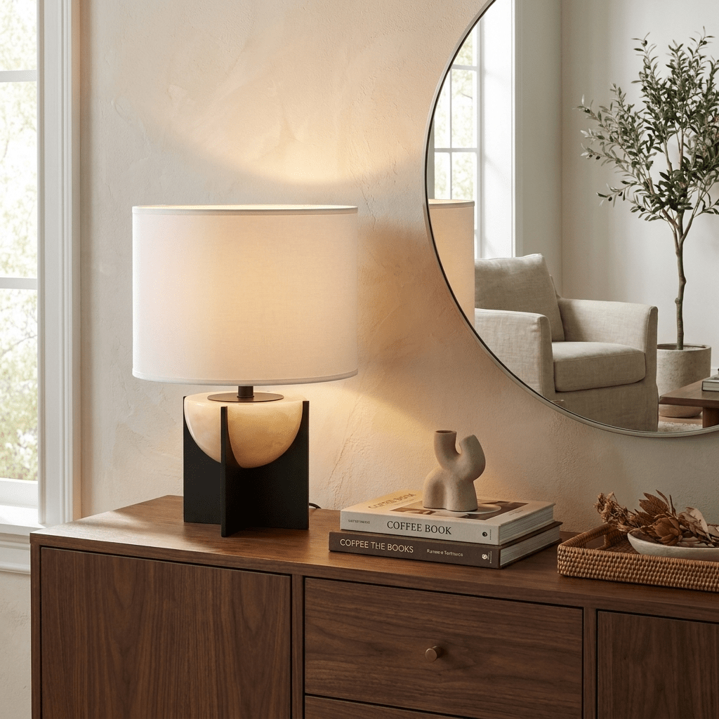 Axis Alabaster Table Lamp – Sculptural Bedside & Living Room Lighting