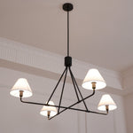 Axis Modern Linear Chandelier in Brass and Black for Dining Room and Living Room