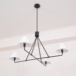 Axis Modern Linear Chandelier in Brass and Black for Dining Room and Living Room