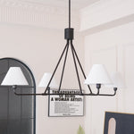 Axis Modern Linear Chandelier in Brass and Black for Dining Room and Living Room