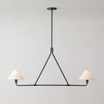 Axis Modern Linear Chandelier in Brass and Black for Dining Room and Living Room