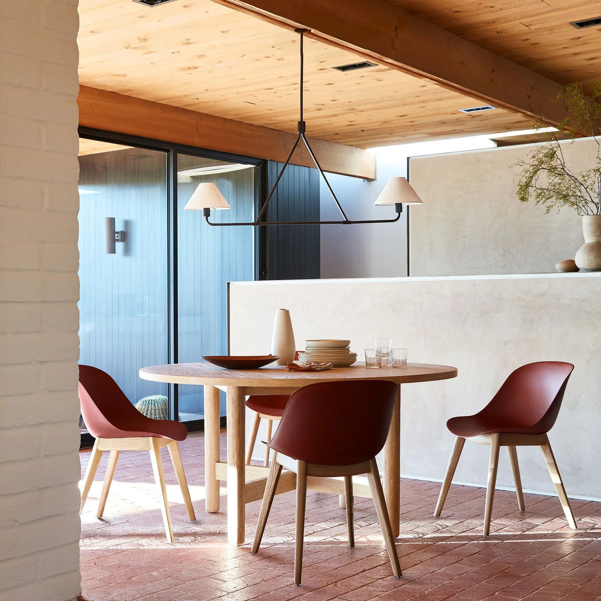 Axis Modern Linear Chandelier in Brass and Black for Dining Room and Living Room