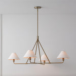 Axis Modern Linear Chandelier in Brass and Black for Dining Room and Living Room