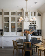 Axis Modern Linear Chandelier in Brass and Black for Dining Room and Living Room