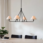 Axis Modern Linear Chandelier in Brass and Black for Dining Room and Living Room