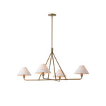 Axis Modern Linear Chandelier in Brass and Black for Dining Room and Living Room