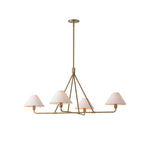 Axis Modern Linear Chandelier in Brass and Black for Dining Room and Living Room