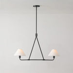 Axis Modern Linear Chandelier in Brass and Black for Dining Room and Living Room