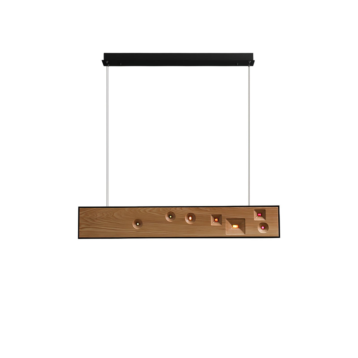 Axis Linear Wood LED Pendant Light for Kitchen Island and Dining Room