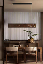 Axis Linear Wood LED Pendant Light for Kitchen Island and Dining Room